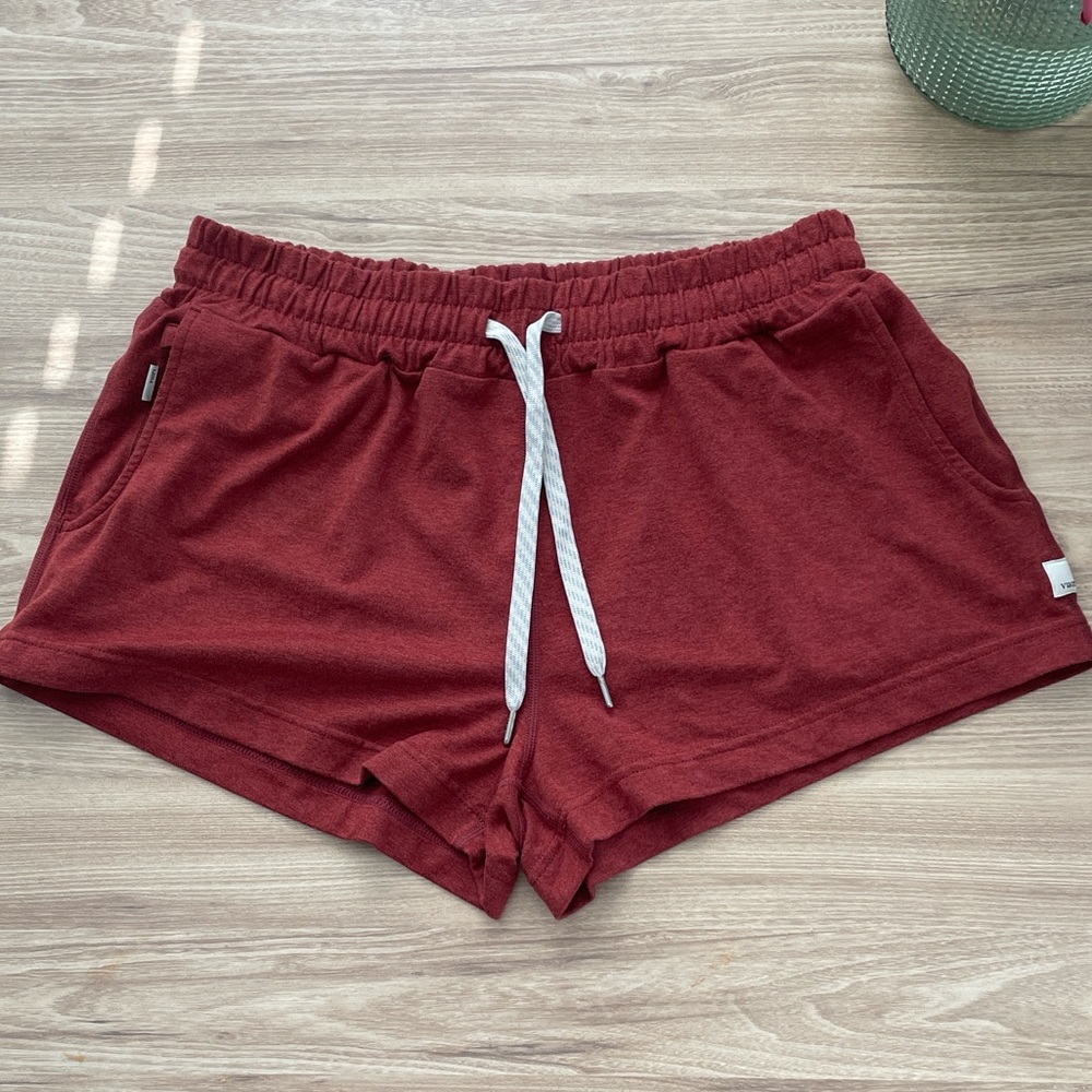 Vuori Maroon Halo Performance Relaxed Shorts